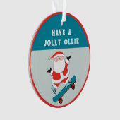 スケートボーパーソナライズされたダーホリデーギフトオーナメント オーナメント (正面)