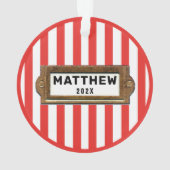 スケートボーパーソナライズされたダーホリデーギフトオーナメント オーナメント (裏面)