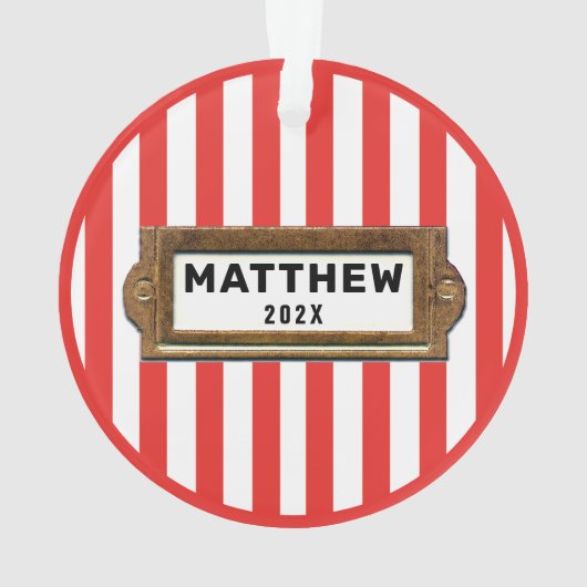 スケートボーパーソナライズされたダーホリデーギフトオーナメント オーナメント (裏面)