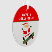 スケートボーパーソナライズされたダーホリデーギフト オーナメント (正面)