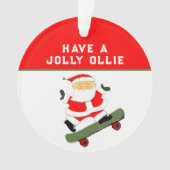 スケートボーパーソナライズされたダーホリデーギフト オーナメント (正面)