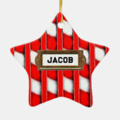 スケートボーパーソナライズされたディングホリデーギフト セラミックオーナメント (裏面)