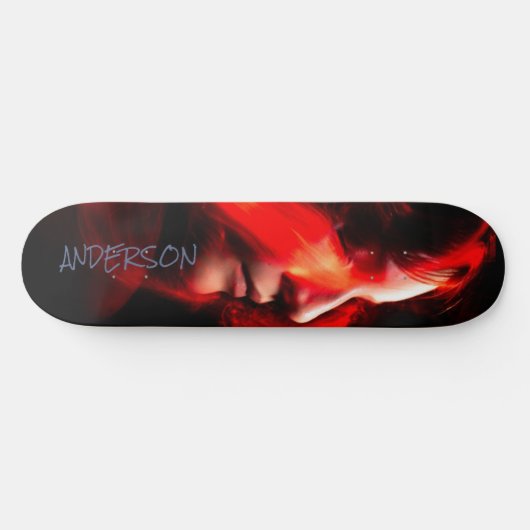 スケートボーパーソナライズされたドモダンブラックオレンジレディ スケートボード (横)