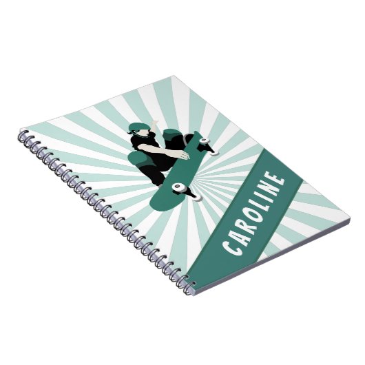スケートボーモダンディングガールズスケーター名スポーツカッコいいスポーツ ノートブック (右側)
