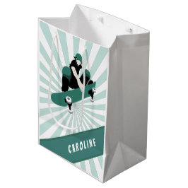 スケートボーモダンディングガールズスケーター名スポーツカッコいいスポーツ ミディアムペーパーバッグ