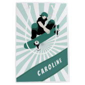 スケートボーモダンディングガールズスケーター名スポーツカッコいいスポーツ ミディアムペーパーバッグ (正面)