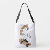 スケートボー不気味ドの「ステイ」幽霊 – オレンジクール色 クロスボディバッグ (裏面)