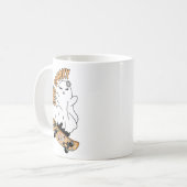 スケートボー不気味ドの「ステイ」幽霊 – オレンジクール色 コーヒーマグカップ (正面左)