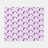 スケートボー不気味ドの「ステイ」幽霊 – パープクールリ フリースブランケット (正面(横))