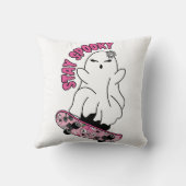 スケートボー不気味ドの「ステイ」幽霊 – ピクールンク クッション (裏面)