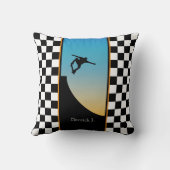 スケートボー市松模様にル装飾用クッション クッション (裏面)
