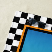 スケートボー市松模様にル ビーチタオル (インサイチュ)