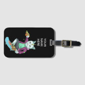 スケートボー食べ物ディングキャットスケートで滑る ラゲッジタグ (正面横)