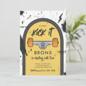 スケートボ来ードキックイットアーバンスポーツ誕生日パーティー 招待状 (スタンド正面)