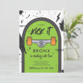 スケートボ来ードキックイットアーバンスポーツ誕生日パーティー 招待状 (スタンド正面)