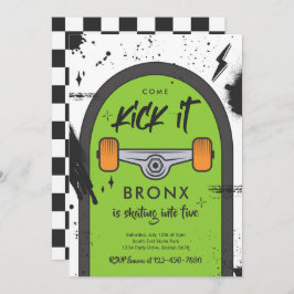 スケートボ来ードキックイットアーバンスポーツ誕生日パーティー 招待状