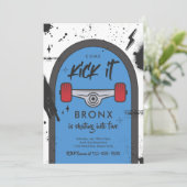 スケートボ来ードキックイットアーバンスポーツ誕生日パーティー 招待状 (スタンド正面)