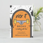 スケートボ来ードキックイットアーバンスポーツ誕生日パーティー 招待状 (スタンド正面)