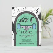 スケートボ来ードキックイットアーバンスポーツ誕生日パーティー 招待状 (スタンド正面)