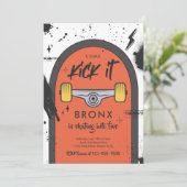 スケートボ来ードキックイットアーバンスポーツ誕生日パーティー 招待状 (スタンド正面)