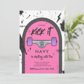 スケートボ来ードキックイットアーバンスポーツ誕生日パーティー 招待状 (スタンド正面)