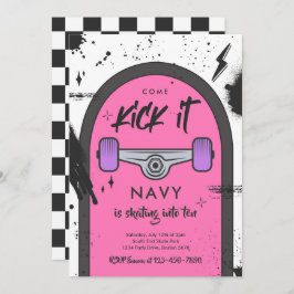 スケートボ来ードキックイットアーバンスポーツ誕生日パーティー 招待状