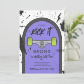 スケートボ来ードキックイットアーバンスポーツ誕生日パーティー 招待状 (スタンド正面)