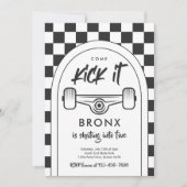 スケートボ来ードキックイットアーバンスポーツ誕生日パーティー 招待状 (正面)