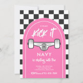 スケートボ来ードキックイットアーバンスポーツ誕生日パーティー 招待状 (正面)