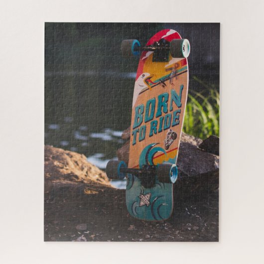 スケートボ生まれードに乗る ジグソーパズル (縦)