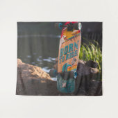 スケートボ生まれードに乗る タペストリー (正面(横))