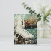 スケートポストカードサンタモニカピアローラースケートで滑る ポストカード (スタンド正面)