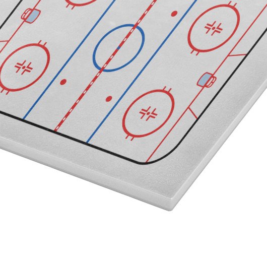スケートリンクの図表のホッケーの試合のデザイン カッティングボード (角)