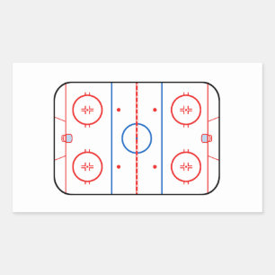 スケートリンクの図表のホッケーの試合の友達 長方形シール