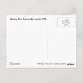 スケートリンク、ロックフェラーの中心、ニューヨークシティ ポストカード (裏面)