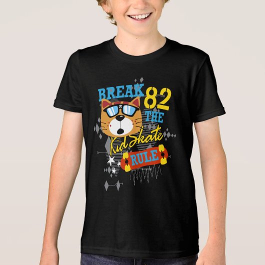 スケートルールを解除クール: Cat Edition トライブレンドTシャツ (正面)