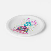 スケートローラディスコ誕生日ガールマッチング ペーパープレート (アングル)