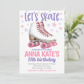 スケートローラースケートで滑る誕生日 招待状 (スタンド正面)