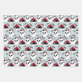 スケートン、幽霊たち、ヘビデザイン完璧なハロウィーン ラッピングペーパーシート (正面3)