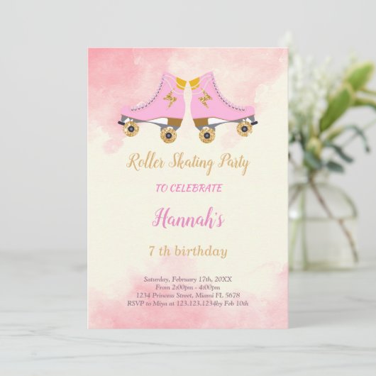 スケート誕生日の招待状 招待状 (スタンド正面)