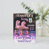 スケート誕生日パーティーの招待 インビテーションポストカード (スタンド正面)