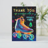 スケート誕生日パーティーの招待 サンキューカード (スタンド正面)