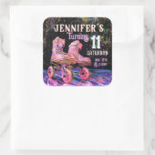 スケート誕生日パーティーの招待 スクエアシール (バッグ)