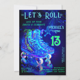 スケート誕生日パーティーの招待 招待状