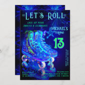 スケート誕生日パーティーの招待 招待状 (正面/裏面)