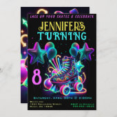 スケート誕生日パーティーの招待 招待状 (正面/裏面)