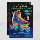 スケート誕生日パーティーの招待 招待状 (正面/裏面)