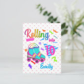 スケート誕生日転がズインマッチング誕生日ガール ポストカード (スタンド正面)