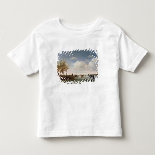スケート選手とのオランダの景色 トドラーTシャツ (正面)