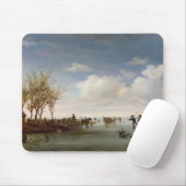 スケート選手とのオランダの景色 マウスパッド (マウス)